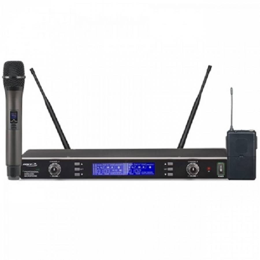 Set Microfoane Wireless UHF 16 Canale 1 Handheld + 1 Casca