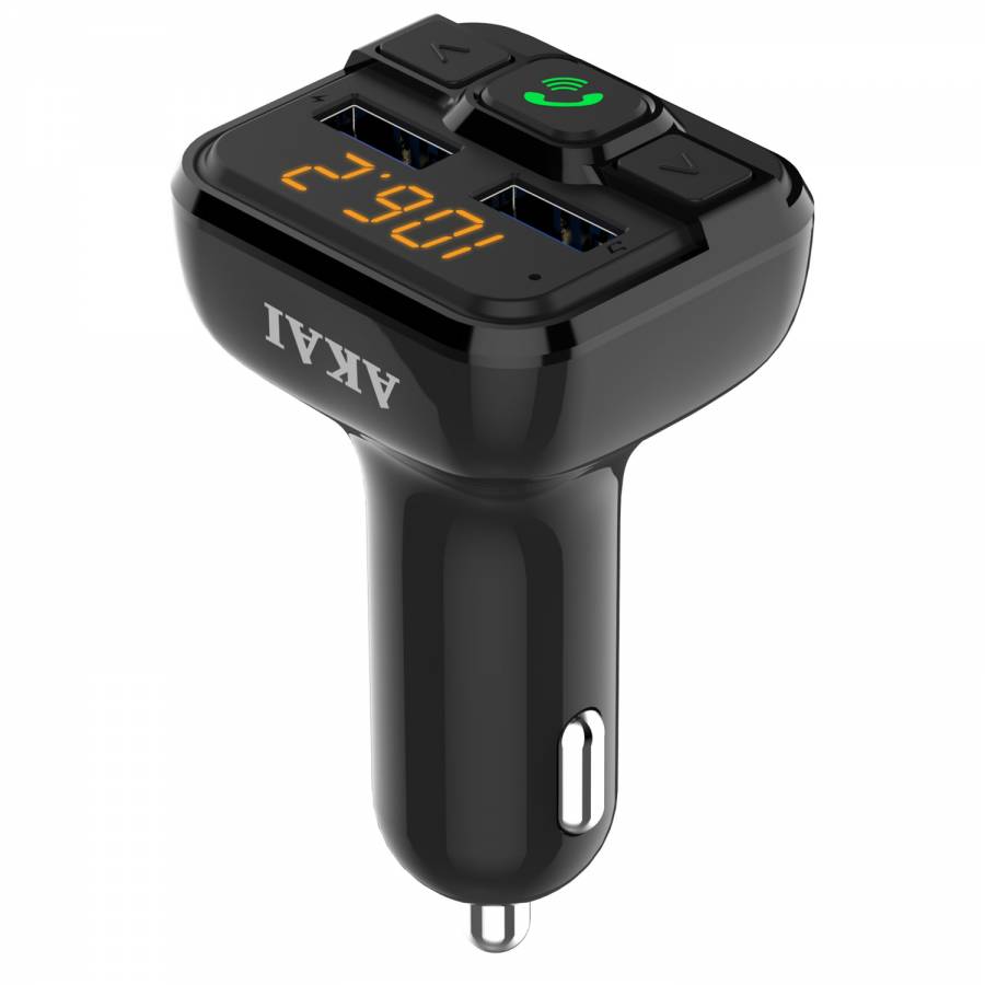 Modulator FM AKAI FMT-20BT, kit pentru masina cu USB, card SD, Bluetooth si handsfree