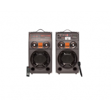 Set de 2 Boxe Klausstech, Putere 240W, Lumini Disco, Reglaje, Accesorii Incluse, Negru