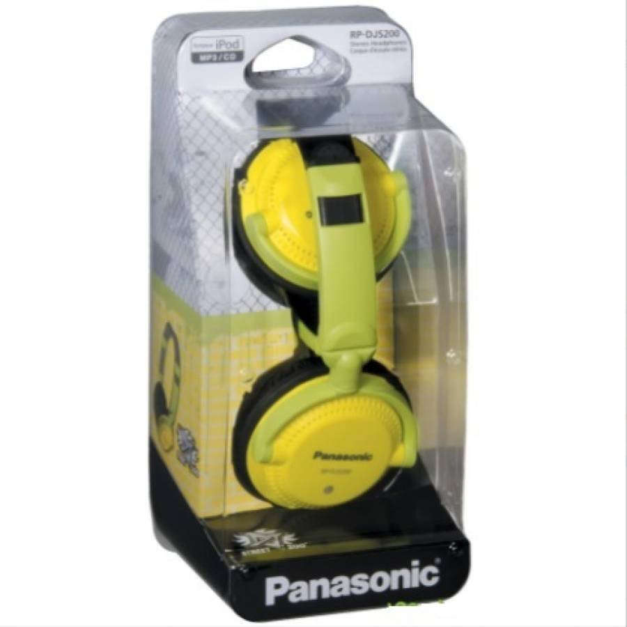 Casti stereo PANASONIC RP-DJS200E, galben
