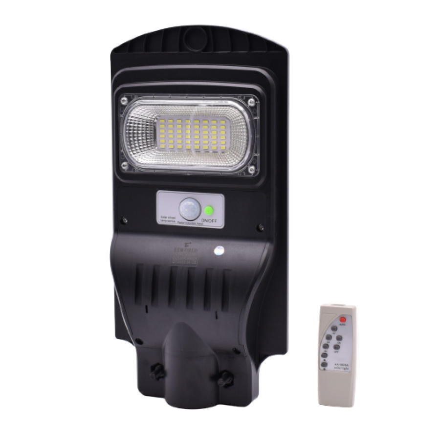 Lampa Solara KlaussTech, Senzor de Miscare, Putere 60W, Telecomanda, 48 LED-uri, Negru