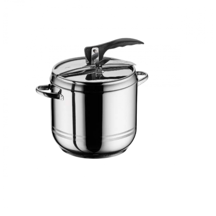 Oala Sub Presiune Cu Capac, Capacitate 5L, Material Inox, Triplu Fund, Argintiu