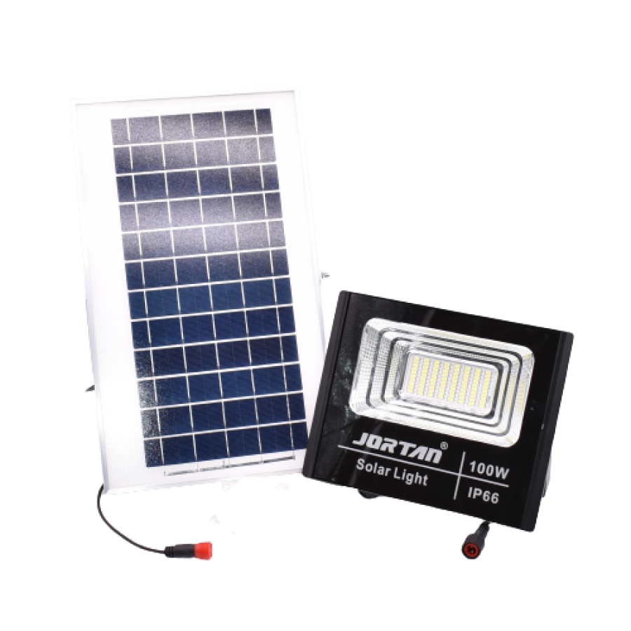 Proiector Solar, LED, Putere 100W, Lumina Alba, Cablu Lung, Negru
