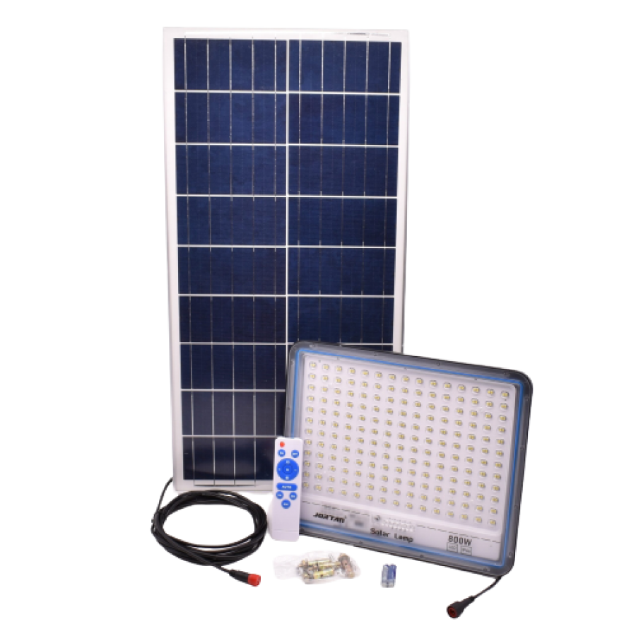 Proiector Solar, LED, Putere 800W, Lumina Alba, Cablu Lung, 360 LED-uri, Negru