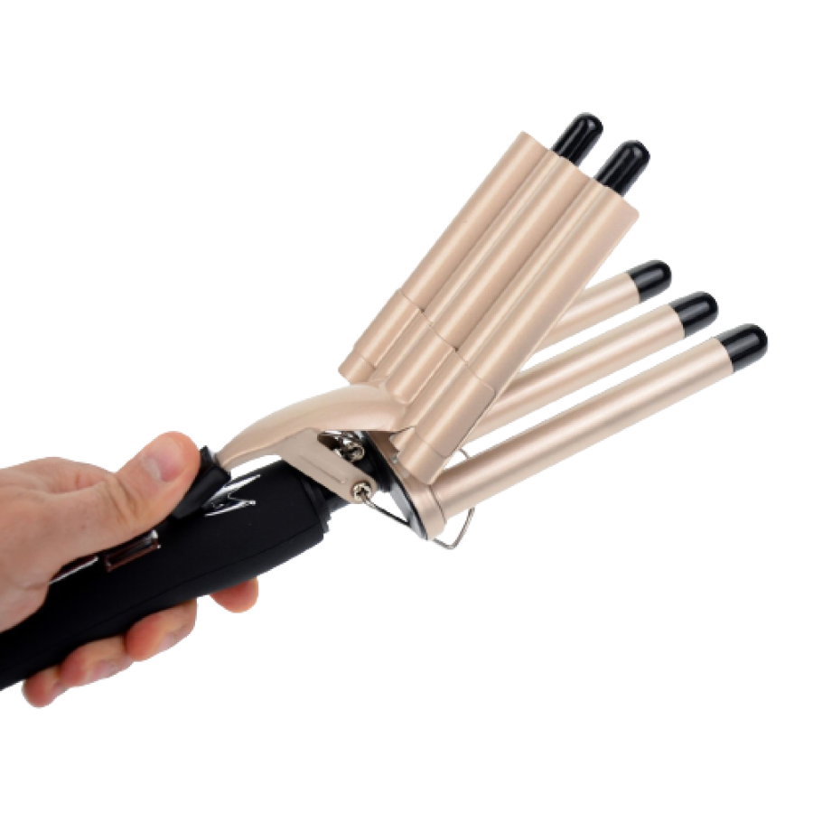 Ondulator Profesional, KlaussTech, 5 Elementi, Temperatura Reglabila, Ergonomic, Roz