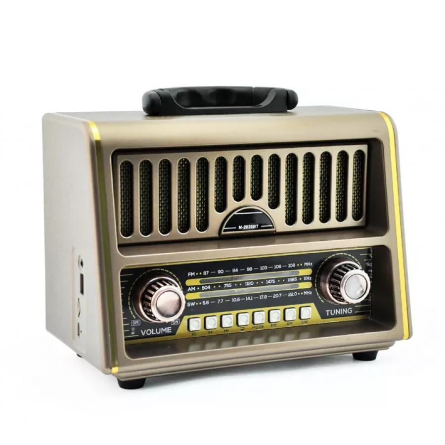 Radio Portabil, MP3, TF, SD, USB, FM, AM, SW, AUX, BT, Telecomanda, Retro