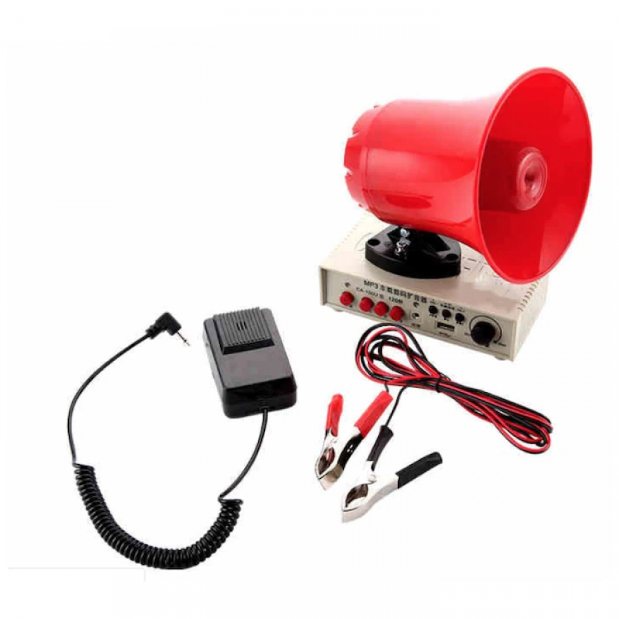 Megafon Portavoce Portabila KlaussTech, Cu Alimentare 12V, Suport Magnetic Si Conectare Usb, Cu Functie De Redare