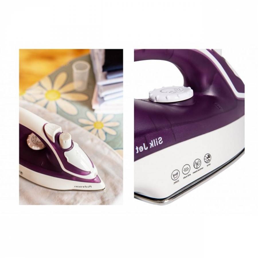 Fier de calcat, Alb/Mov, 2200 W Filtru anticalcar, 350 m, 70gr/min