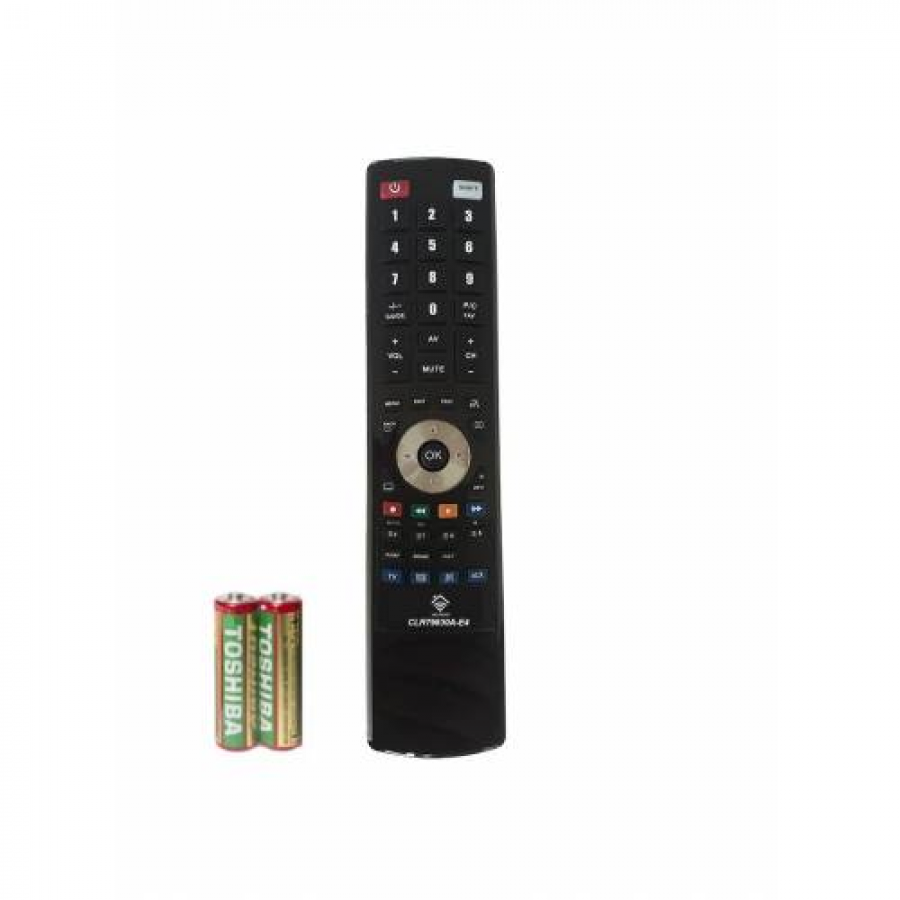 Telecomanda Universala pentru televizor, 33 x 4.3 x 2.5 cm, Programabila IR, 43 butoane, Functionare baterii, Negru