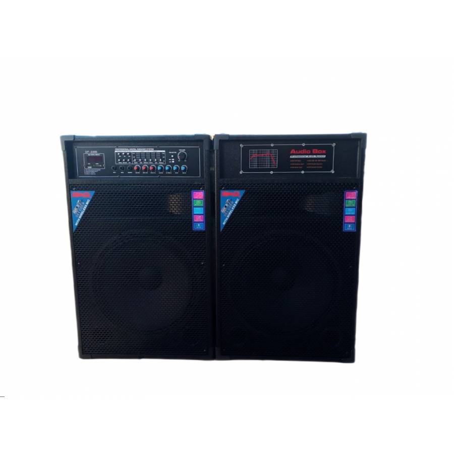 Sistem de boxe profesionale pentru karaoke KlaussTech, 2x400W,  2 microfoane wireless