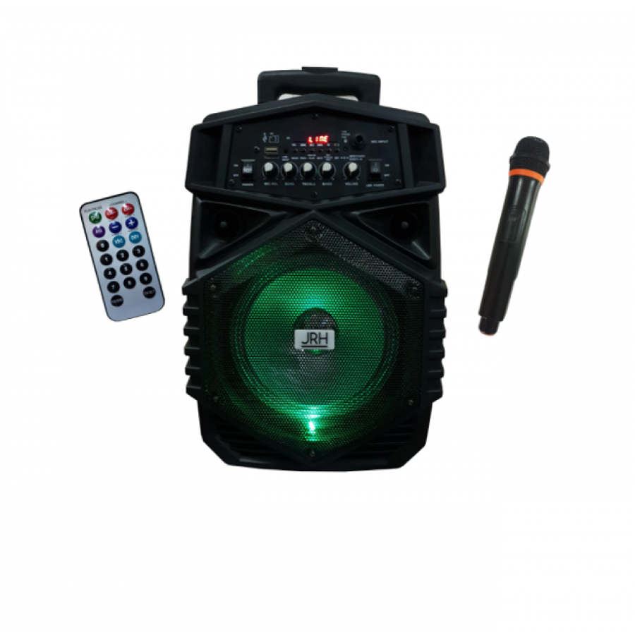 Boxa Cu Statie  Activa Tip Troller, Difuzor 8 Inch , Microfon Wireless , Telecomanda , Bluetooth , Cititor Stick Usb , Card Microsd , Radio Fm