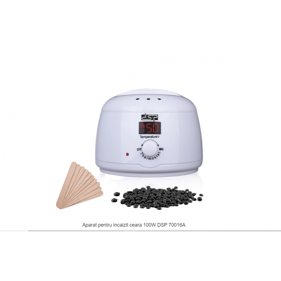 Aparat incalzit ceara 100W, culoare alb + accesorii