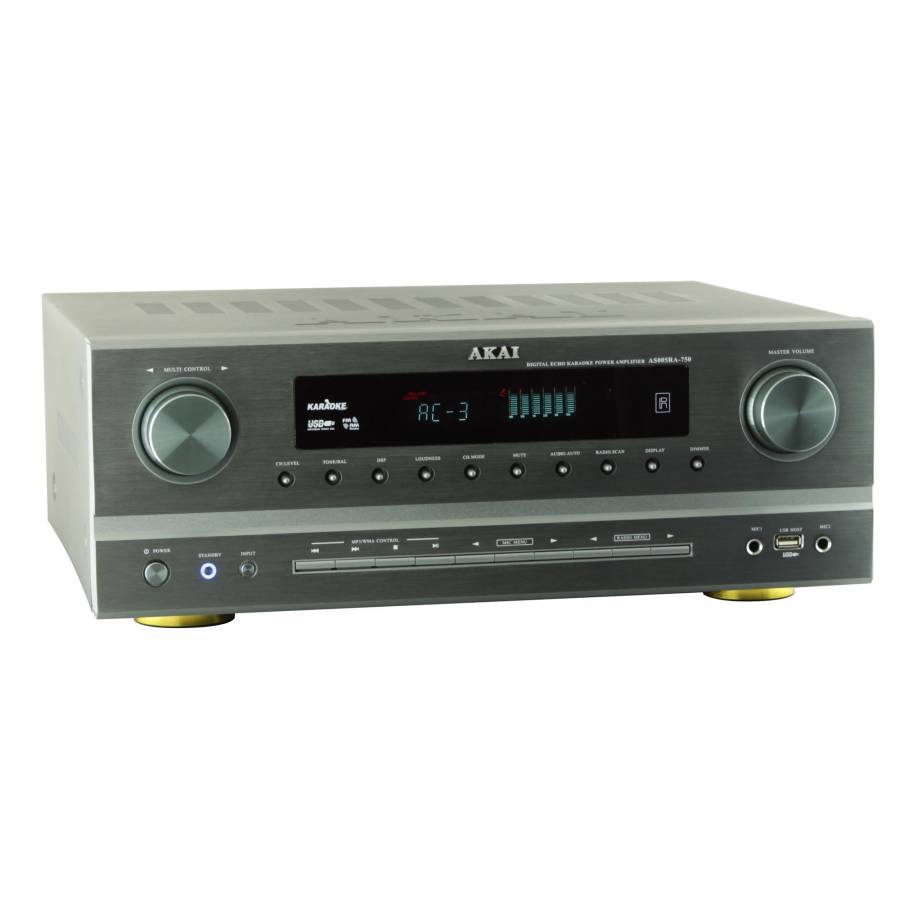 Amplificator Akai AS005RA-750B, 375W RMS, Argintiu