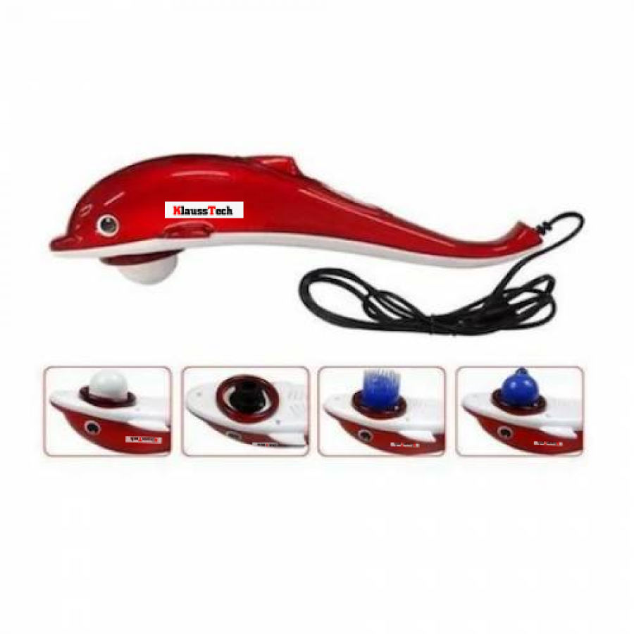 Aparat De Masaj Ergonomic KlaussTech, Cu Vibratii Si Infrarosu , In Forma De Delfin