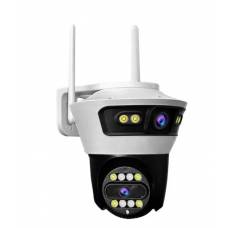 Camera KlaussTech de supraveghere, Smart, Conexiune Wifi, 2 Lentile, Vizualizare Live In Aplicatie, Interior/Exterior, IP66 Protectie