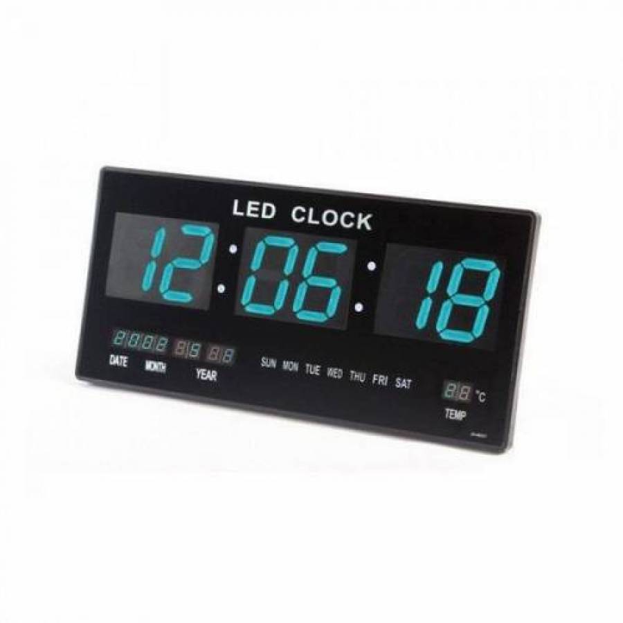 Ceas Profesional Electronic De Perete Klausstech ,  Dimensiune Ceas 46x22cm , Functie Afisaj Digital , Folosire Pentru Sala De Sport ,  Termometru Led Clock , Culoare Negru , Design Clasic