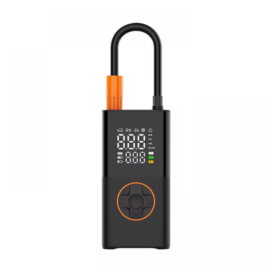 Pompa de aer pentru masina, 4000mAh, iluminare LED, duza de aer liber, negru