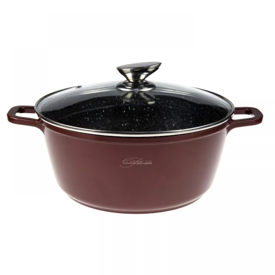 Cratita cu capac 28cm, 6L, invelis marmura