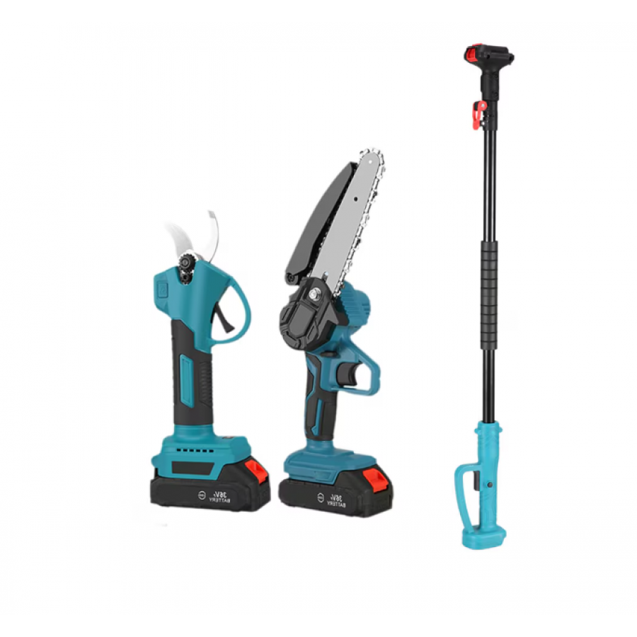 Set  Foarfeca Electrica 36V si Mini Drujba 36V si Brat Telescopic cu 2 Acumulatori