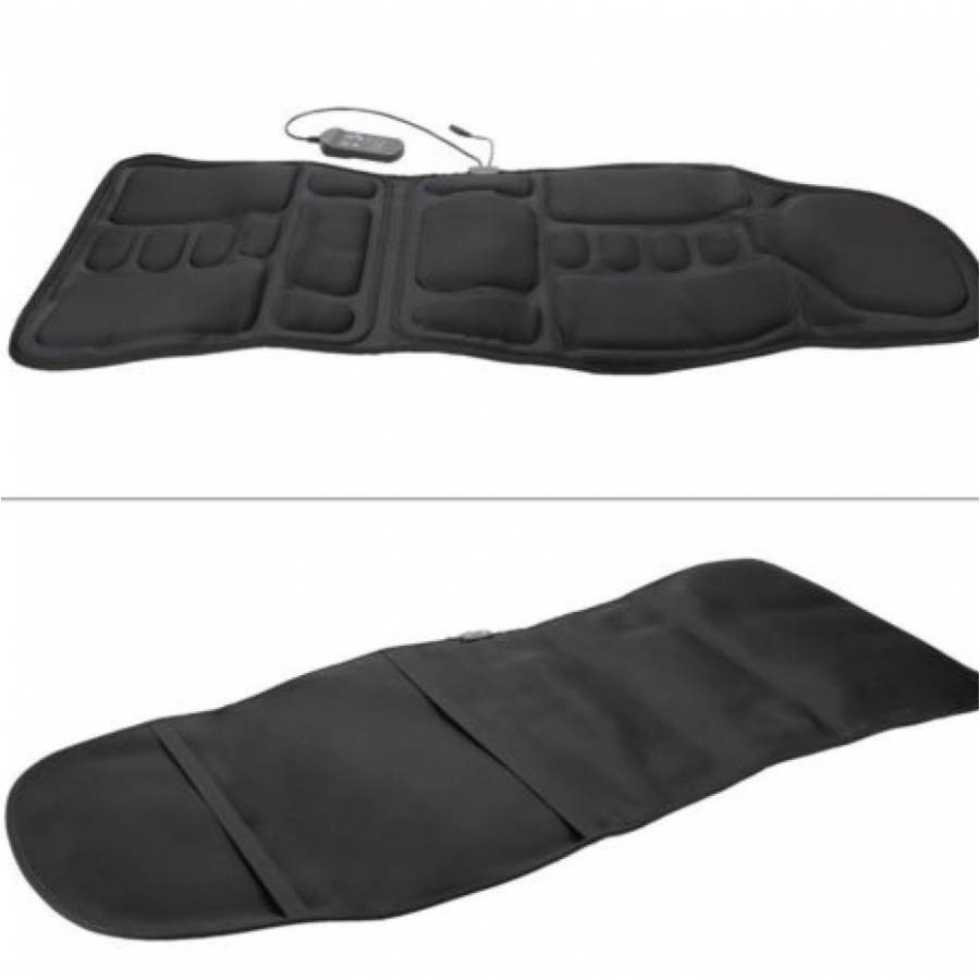 Husa masaj spate si sezut   KlaussTech,  5 Zone De Masaj, Telecomanda, 3 Trepte De Viteza, Adaptor Auto, Negru