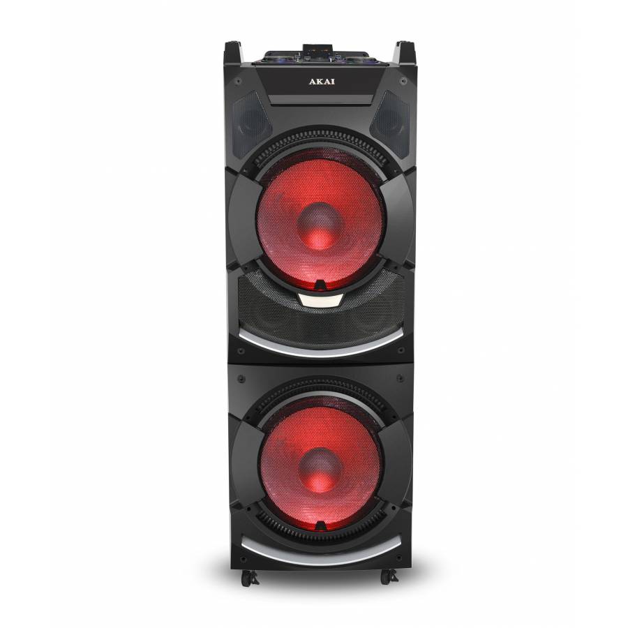 Boxa activa fixa AKAI DJ-S5H,dual USB, card SD, Bluetooth, microfon wireless si telecomanda, 400W