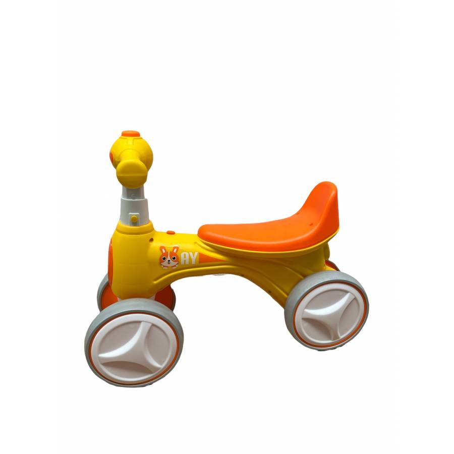 Trotineta pentru Copii, KlaussTech, Roti din Plastic, Muzica, Scoate Baloane, Galben