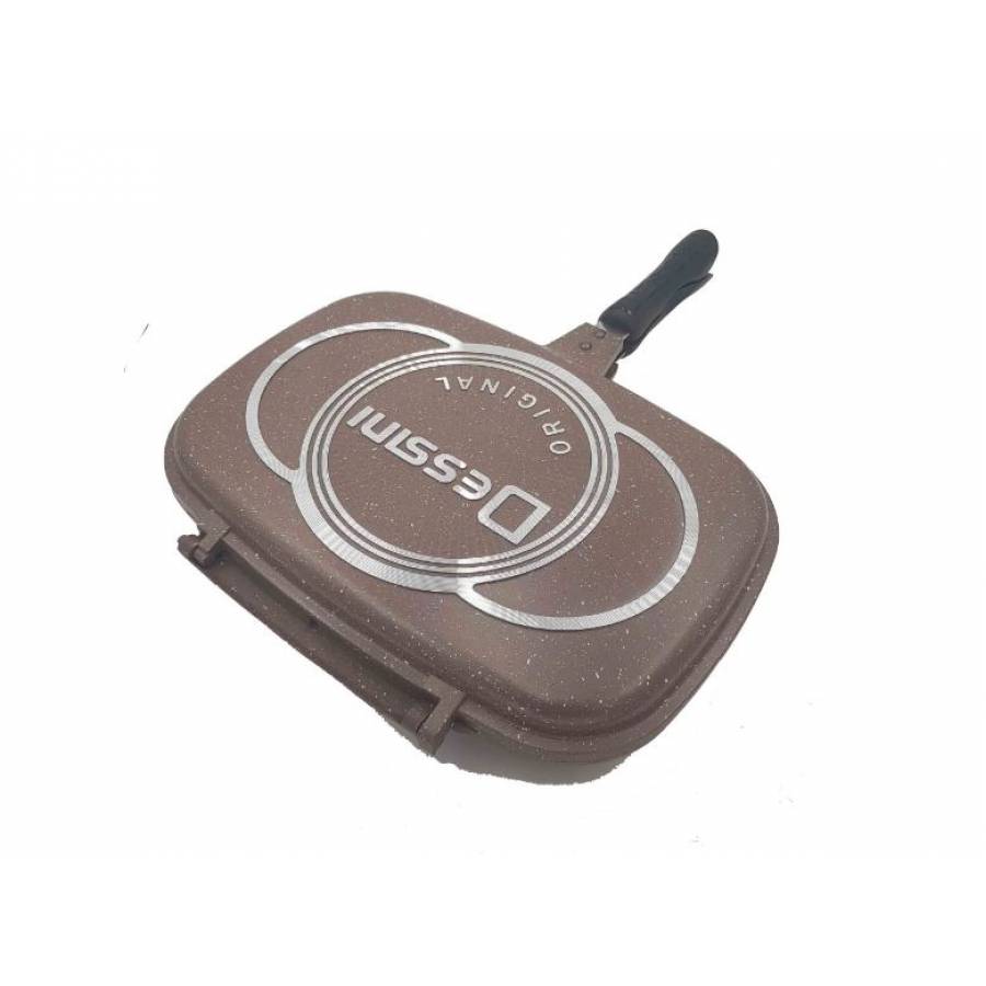 Tigaie dubla Dessini, interior antiaderent, garnitura silicon rezerva, 40 cm