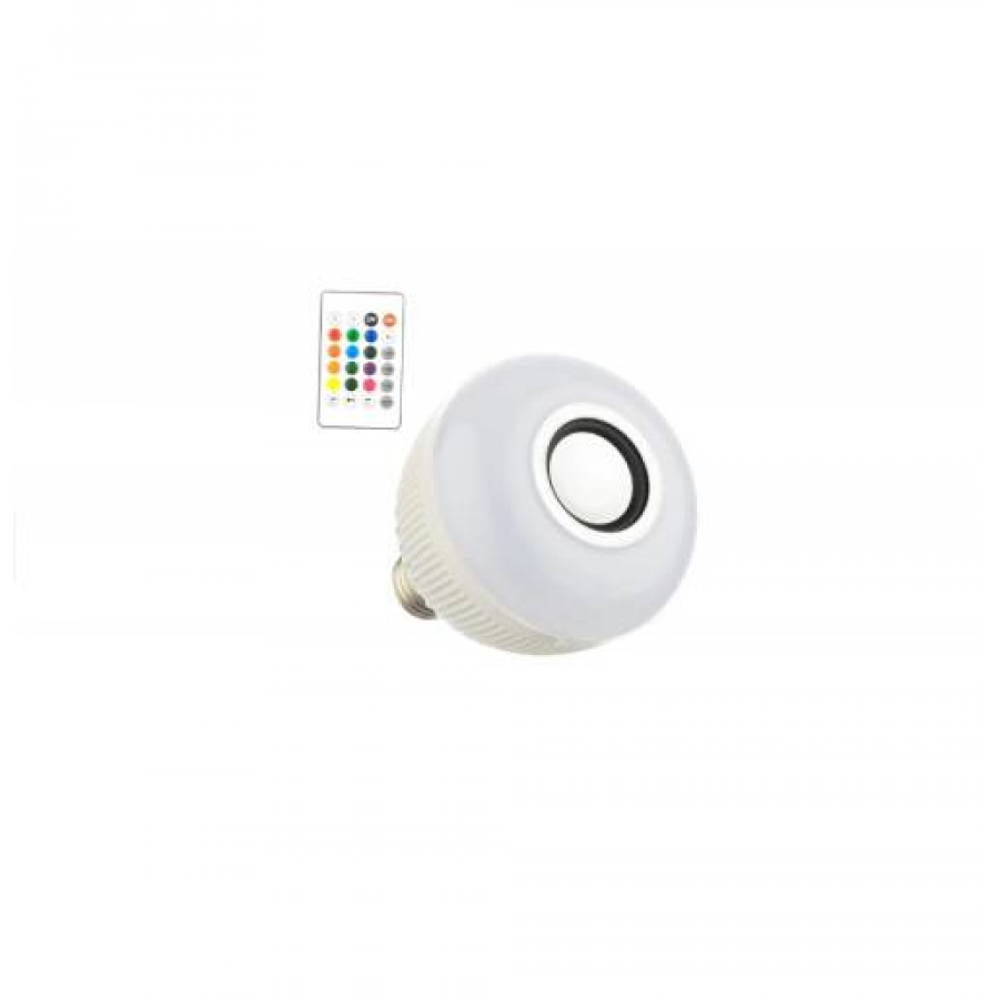 Bec Klausstech muzical inteligent LED cu lumini colorate, cu Bluetooth si telecomanda