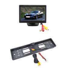 Set - Suport Numar Inmatriculare Cu Camera Video Marsarier Si Monitor Lcd 5 Inch