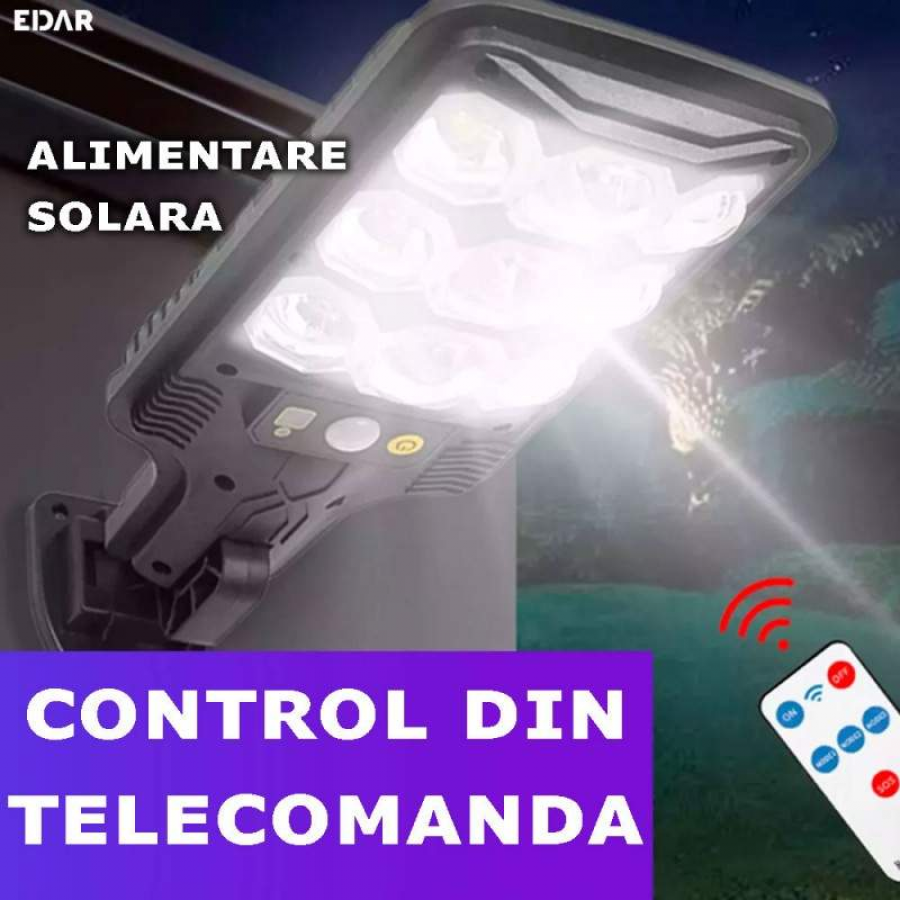 Lampa Solara De Exterior, Pentru Casa/Gradina/Terasa, Lumina Neutra, Senzori De Miscare, Rezistenta la Apa, IP65, Negru, KlaussTech