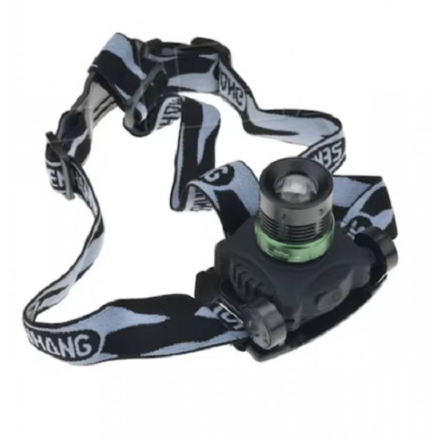 Lanterna LED frontala, de cap, reincarcabila, rezistenta la apa, negru