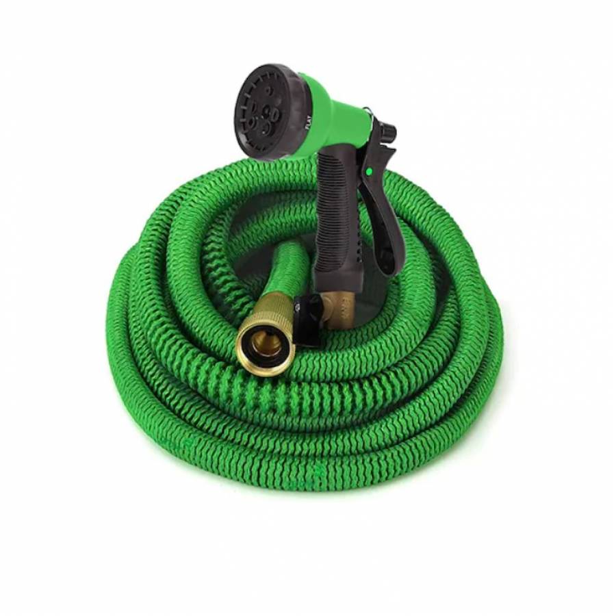 Furtun de gradina  extensibil KlaussTech, de 7.5m la 37m, verde