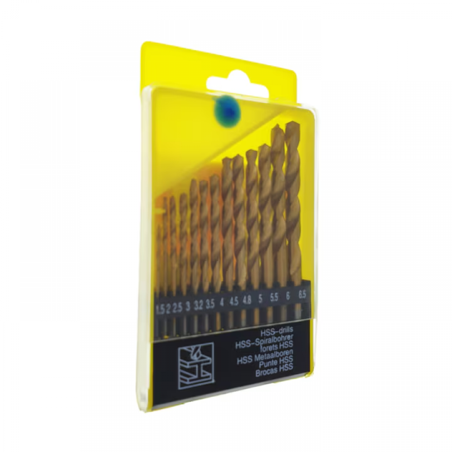 Set 13 burghie HSS Titan, pentru metal, de la 1.5 la 6.5mm, Klausstech