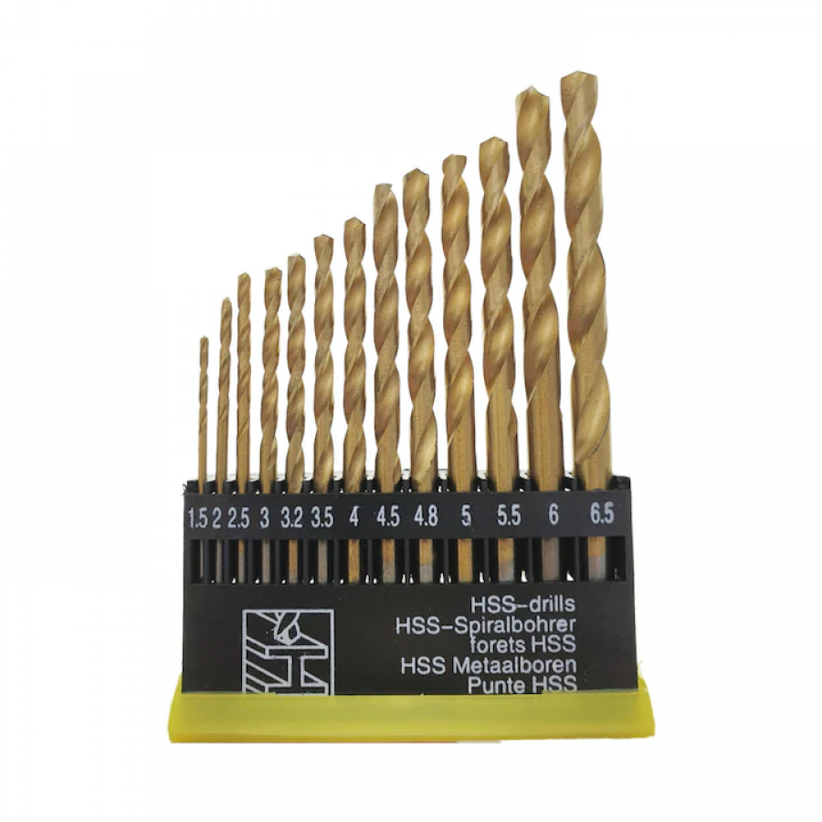 Set 13 burghie HSS Titan, pentru metal, de la 1.5 la 6.5mm, Klausstech