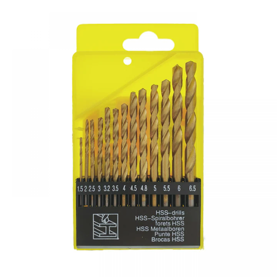 Set 13 burghie HSS Titan, pentru metal, de la 1.5 la 6.5mm, Klausstech