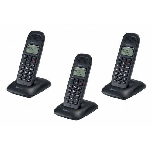 Set de 3 telefoane numerice fara fir, negru