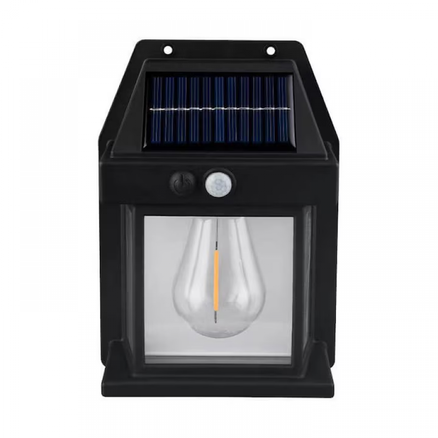 Lampa Solara de Perete 2W, KLaussTech, rezistenta la apa IP65, pentru gradina sau casa, Negru