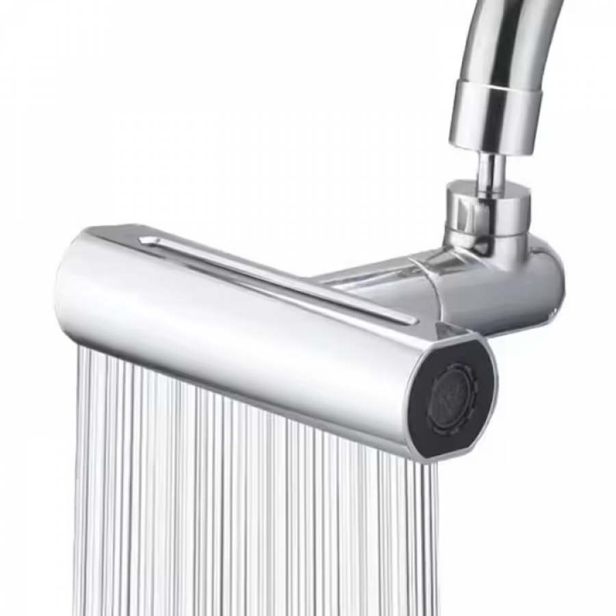 Aerator pentru robinet, 4 moduri de dispersie a apei, rotire 360 grade, filet extermior M22, brat rotativ, Argintiu