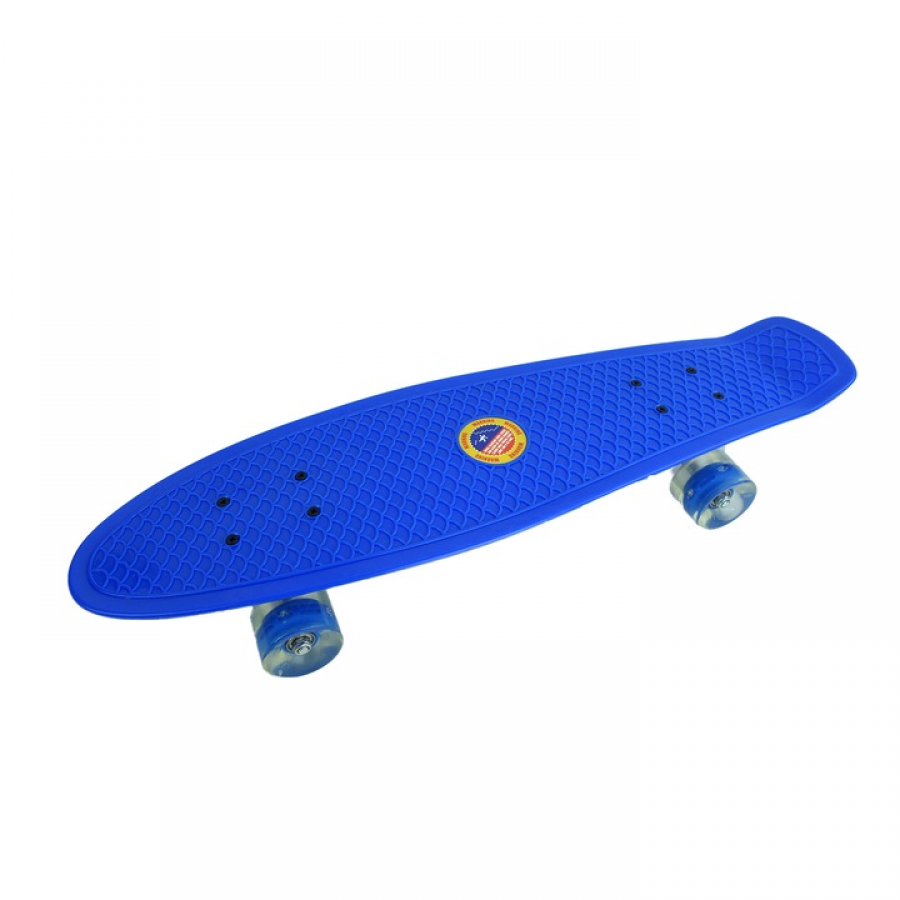 Penny board cu roti de silicon Klausstech, 55cm, albastru