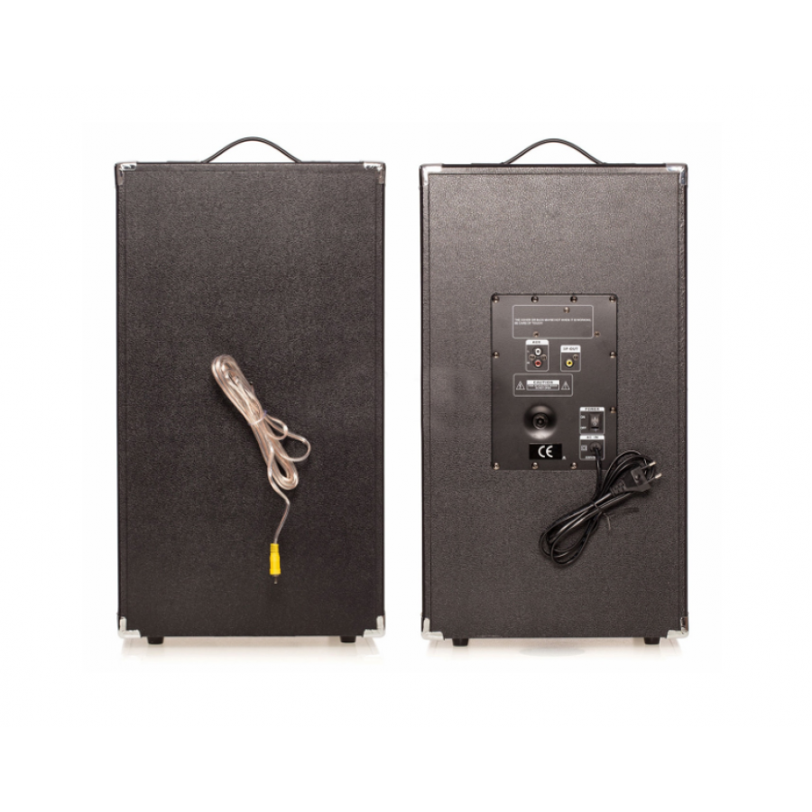 Set de 2 Boxe Klausstech, Putere 240W, Lumini Disco, Reglaje, Accesorii Incluse, Negru