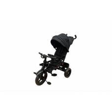 Tricicleta cu scaun reversibil, pozitie de somn, pedale si far cu lumina,negru