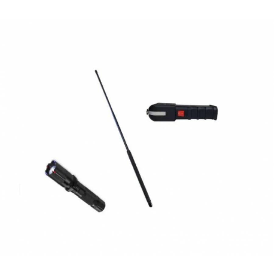 Kit KL122S Autoaparare 3 In 1  Klausstech (electrosoc, Lanterna, Baston) + 2 Spray Nato Paralizant