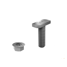Set Surub T si Piulita M10, Destinate Panourilor Fotovoltaice, Metalice, Gri