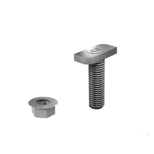 Set Surub T si Piulita M10, Destinate Panourilor Fotovoltaice, Metalice, Gri