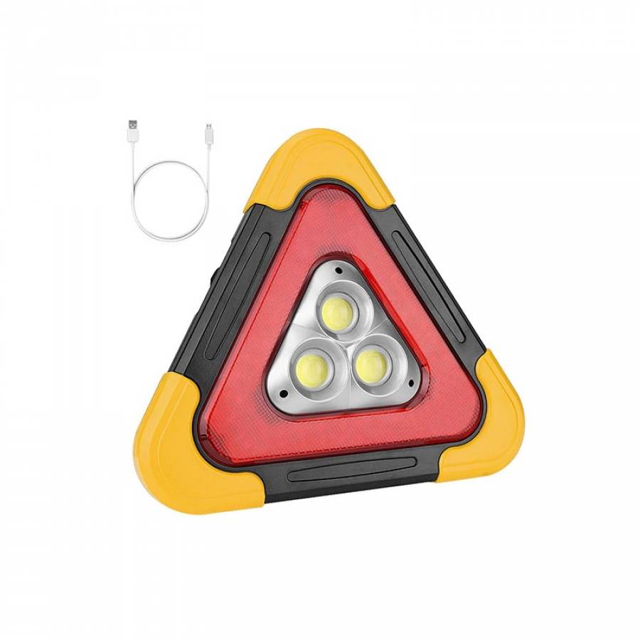 Lanterna, KlaussTech, Multifunctionala, Forma de Triunghi, 3 LED-uri, Waterproof, Negru