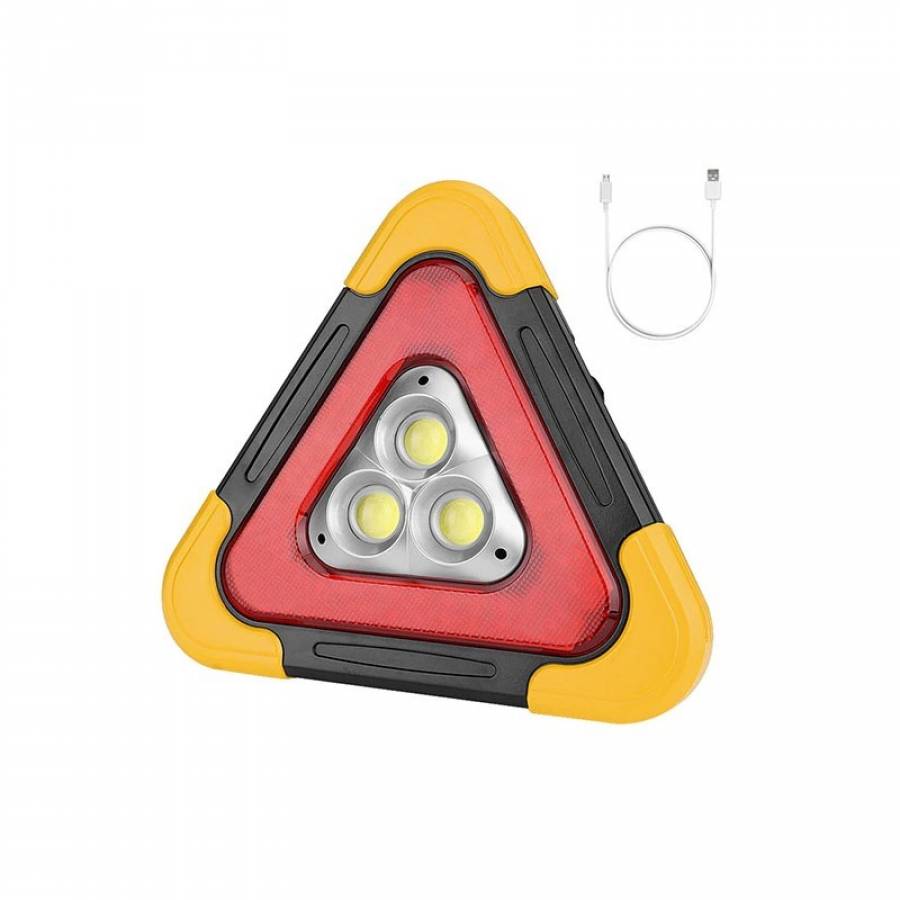 Lanterna, KlaussTech, Multifunctionala, Forma de Triunghi, 3 LED-uri, Waterproof, Negru