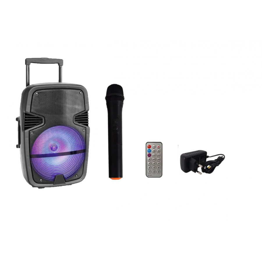 Boxa Portabila, Putere 120W, Troler, Sunet Clar si Profund, Accesorii Incluse, Negru