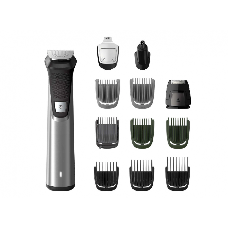 Set Complet pentru Ras si Tuns, 12 in 1, Accesorii Incluse, Greutate Redusa, Gri/Negru