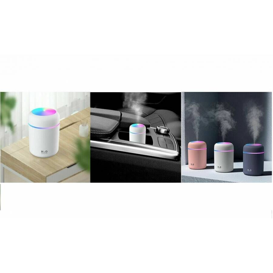 Umidificator de Aer si Aromaterapie, KlaussTech, Capacitate 300 ml, Iluminare RGB, Multicolor