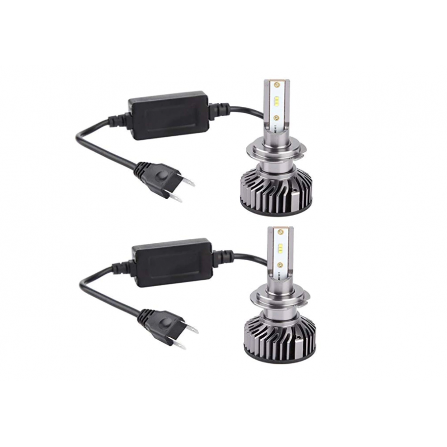 Set Becuri LED, H7, Lumina Alba, 8000 Lumeni, Rezistente, Canbus, Gri